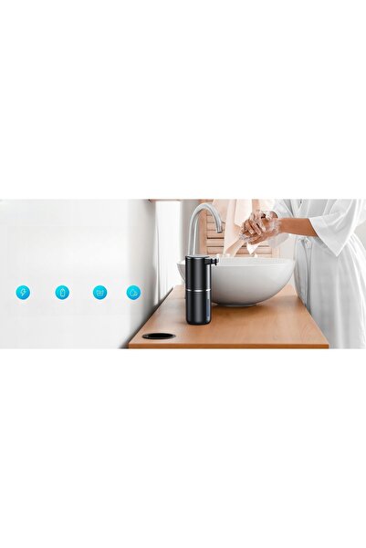 innature Dozator automat de săpun fără atingere, 380ml, mare, USB-C IR, negru