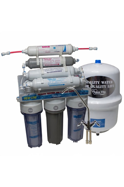Aqua Vita Sistem de Osmoză Inversă RO8 AV, Filtru de Apă, Jonizator, Structur...