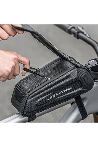 ROCKBROS Geantă de bicicletă pentru cadru, suport telefon, impermeabilă