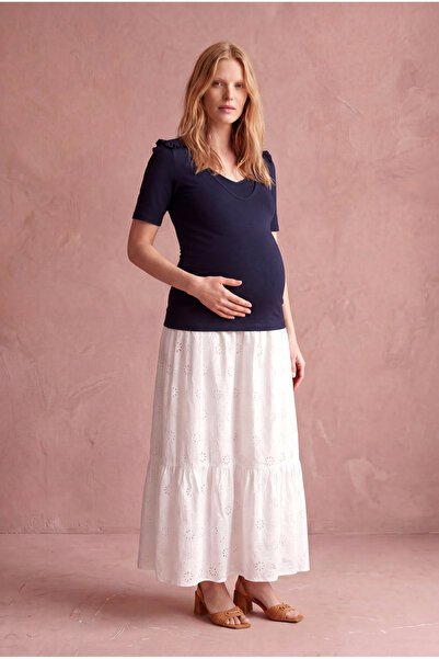 WESTMARK LONDON Maternity Night Blue Viscose Crew Neck Short Sleeve Inner Und...
