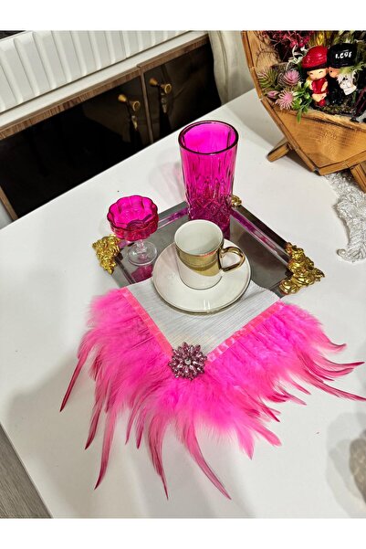 shop PEMBE TÜYLÜ KAHVE YANI SUNUM PEÇETESİ