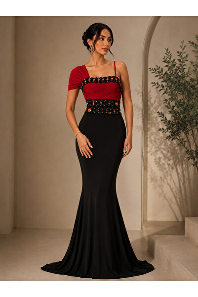 ASIAN Lina Dress, Luxurious and Elegant Stretch Evening Gown, Available in Go...