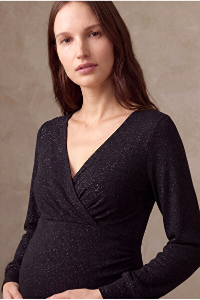 WESTMARK LONDON Pregnant and Postpartum Women's Black Viscose Blended Double ...