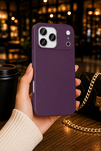 Hatreds iPhone 17 Pro Max Uyumlu Koruyucu Telefon Kılıf Koyu Mor