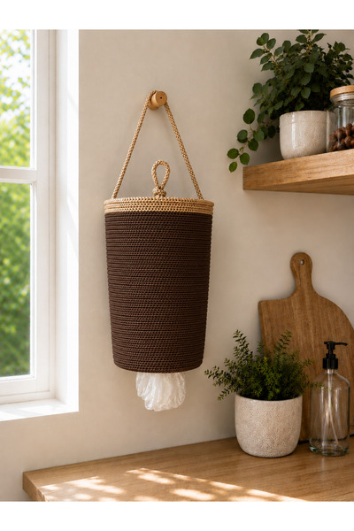 ÖRGÜM Bag Holder 30X22 cm Decorative Covered Basket