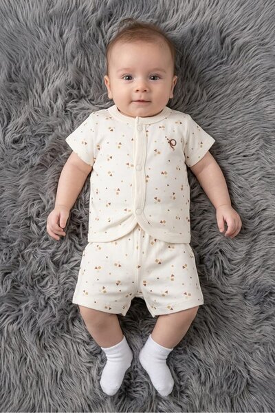 Popees Toddlers Boy 2 Pcs Graphic Print Top And Bottom Set, White