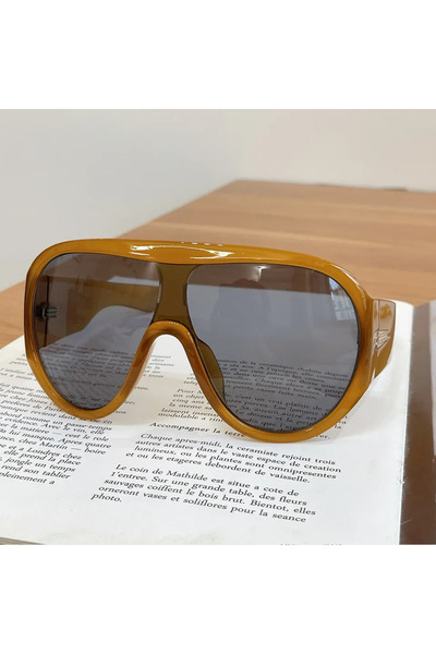 Choice Orange Grey New Fashon Oversized One-piece Shield Sunglasses For Women...