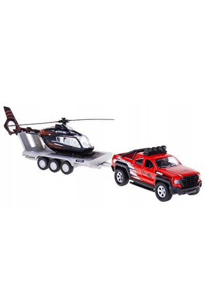 Kids Globe Mașini off-road cu remorcă de elicopter, de mare rezistență