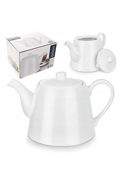 Orionis Ceainic din porțelan alb, clasic, solid și durabil, ORION, 2l