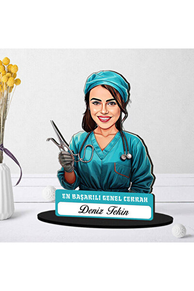 hediyemen En Başarılı Kadın Genel Cerrahı Karikatürlü Biblo