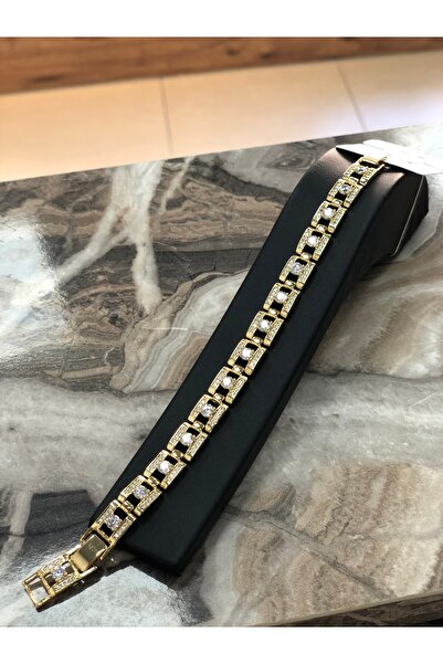 VLDORO D'Oro Xuping Steel Rectangular Blocky Solitaire Detailed Women's Bracelet