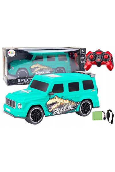 LeanToys Mașină RC telecomandată cu dinozaur, scară 1:10, verde