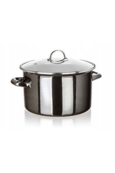 Beggars Banquet Oală emailată GARNEK 26cm 6L cu capac, BANQUET Negru Metalic