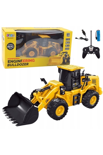 LeanToys Excavator Buldozer Mașină de construcții Telecomandată RC Galben