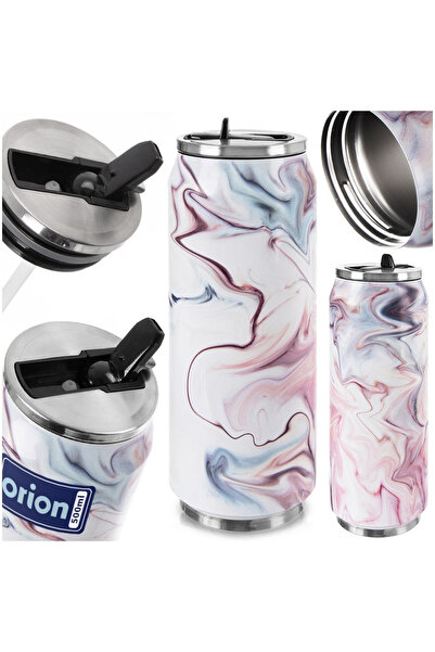 Orionis Cană termoizolantă tip doză 500 ml ORION, cu model pastelat, din oțel...