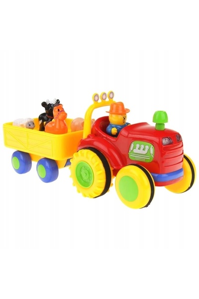 Nobo Kids Tractor interactiv cu remorcă, sunete, lumini, animale, fermier