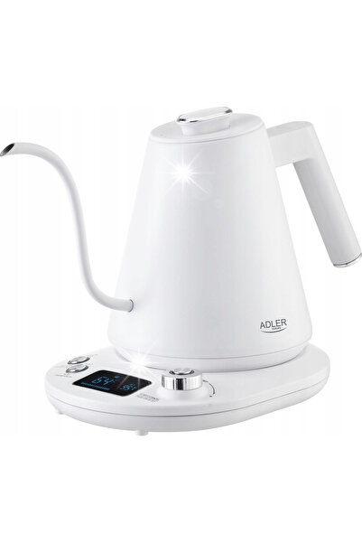 adler Fierbător electric fără fir, metalic, 1L, 1100W, cu reglare a temperaturii