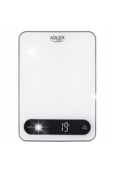 adler Cântar de bucătărie electronic, sticlă, capacitate 10 kg, încărcare USB...