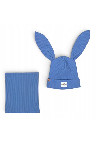 PANPAN BOYA Căciulă cu urechi + fular cu dungi, set pentru copii 2-7 ani, pri...
