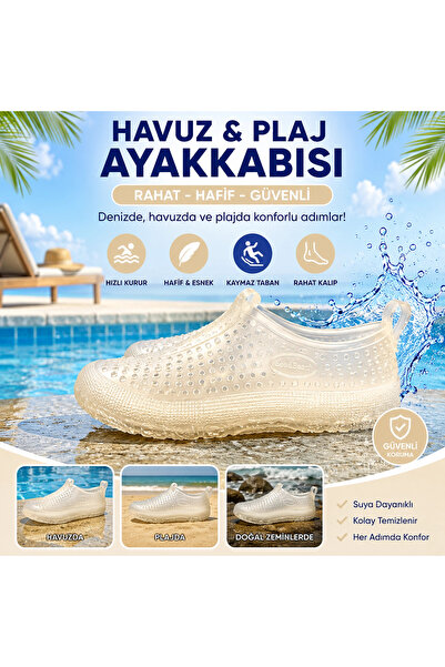 Cotyora 37 numara Günlük Kadın Erkek Şeffaf Deniz Ayakkabısı Kaymaz Dayanıklı...