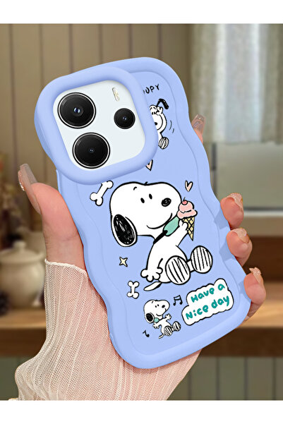 Hontinga Redmi Note 14 4G Uyumlu Kılıf kamera koruyucu Mavi Silikon Couple Te...