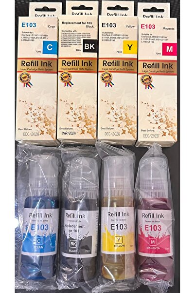 Epson muadil renkli mürekkep L3110/3111/3150/ L1110/L3100/L3101/L3151/ L3160/L5190