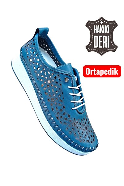 Viyolas Hakiki Deri Kadın Ayakkabısı Bağlı FL