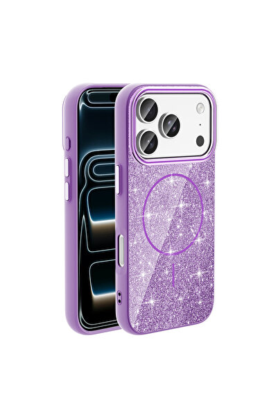 Casetify iPhone 17 Pro Max Kılıf Dökülmeyen Simli Silikon MagSafe Kamera Yüks...