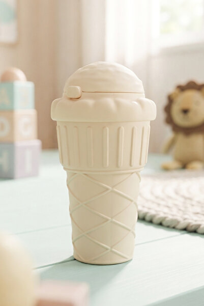 Kitchen Life Cone and Ice Cream Shaped Leak-Proof Water Bottle with Straw and...