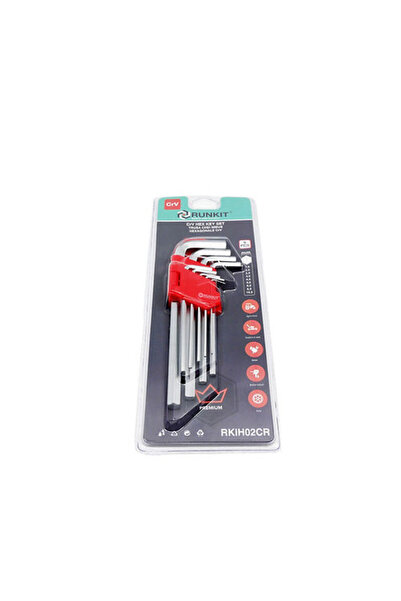 RUNKIT CrV hexagonal hex key set (medium) 9 pieces
