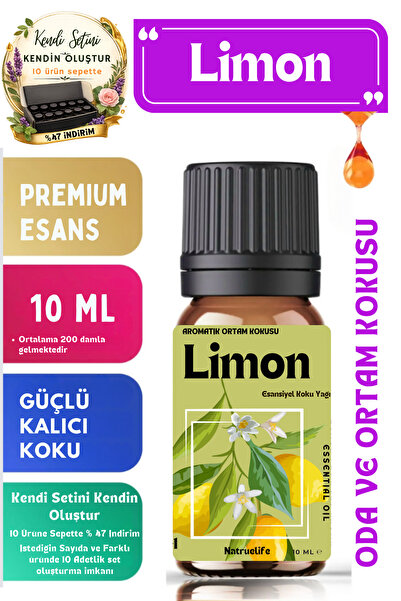 NaTrueLife Limon - Esansiyel Koku Yağı - Oda ve Ortam Kokusu 10 ML