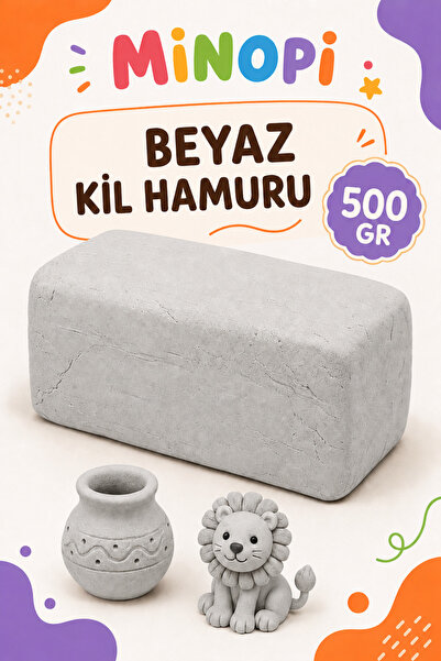 Minopi Beyaz Kil Seramik Hamuru Doğal Kil Çamuru 500 gr
