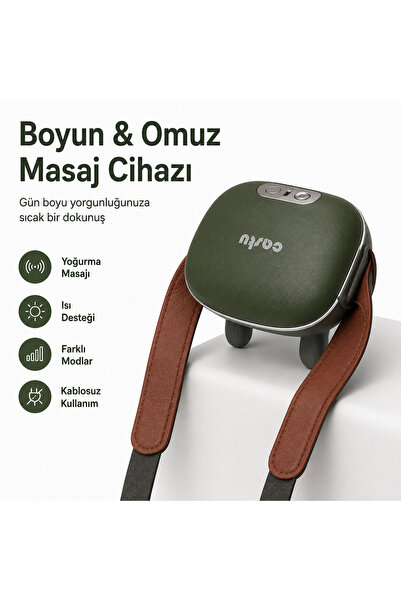 instatech Masaj Aleti Parmak Gibi Yoğuran Kablosuz Boyun Omuz Masaj Aleti Isı...