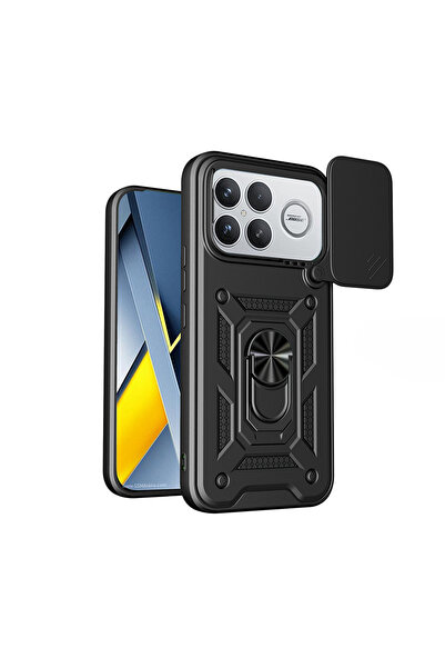 zore Xiaomi Poco F8 Ultra Kılıf Sürgülü Kamera Koruyucu Manyetik Standlı Tank...