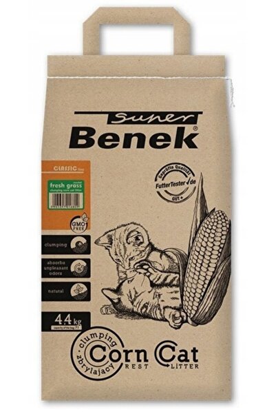 Super Benek Așternut igienic pentru pisici Corn Cat Iarbă proaspătă 7 L