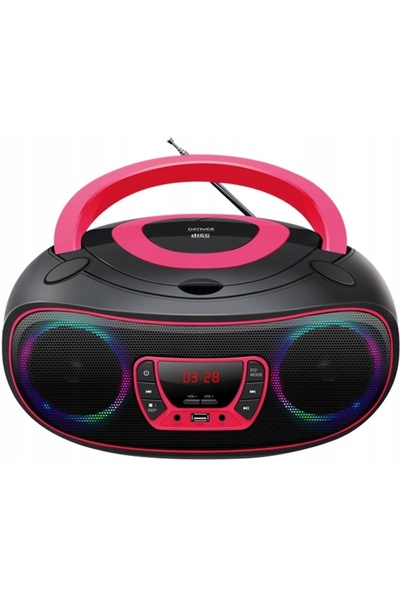 Denver Radio cu CD TCL-212BT, Bluetooth, FM, AUX, Negru-roz