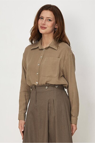 Alvina Shirt Collar Muslin Tunic 46739