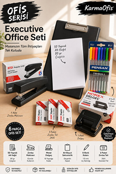 KarmaOfis Office Series Executive Office Set |   Black A4 Secretary's Set, 50...