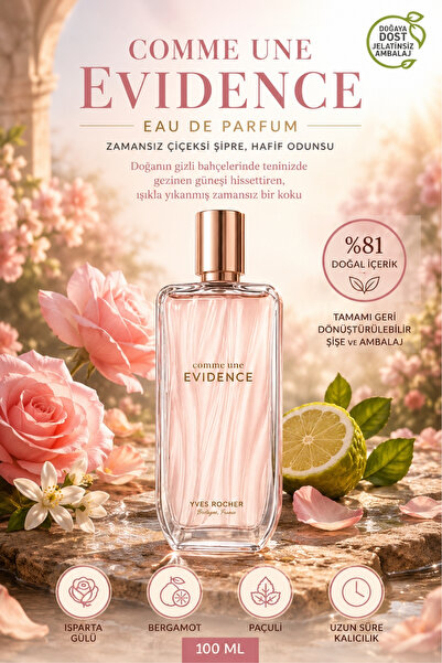 Yves Rocher Isparta Gülü, Paçuli ve Bergamot Notalı Zamansız Çiçeksi Şipre Ka...