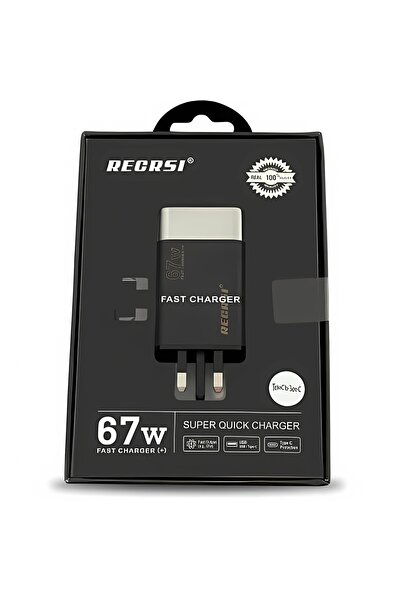 Generic 67W fast charging charger with USB port, Type-C port, and Type-C char...