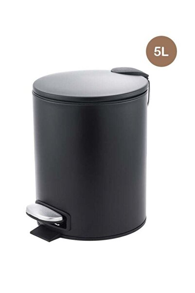 Trust Stainless Steel Trash Bin 5 Liter Black Anti-Fingerprint & Soft Close Lid