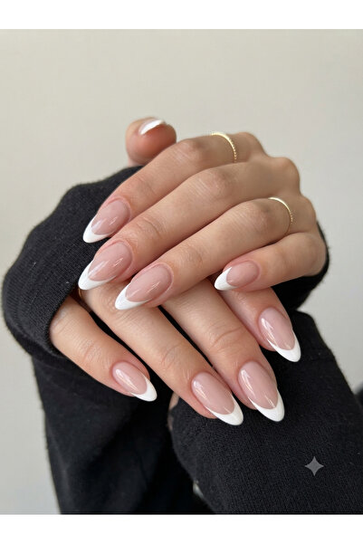 Shades On Nails Handmade Press-On Nails Set - Timeless Soft White French Tips...
