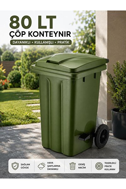 LOREMPBOX 85 LT Tekerlekli Pedallı Çöp Konteyneri