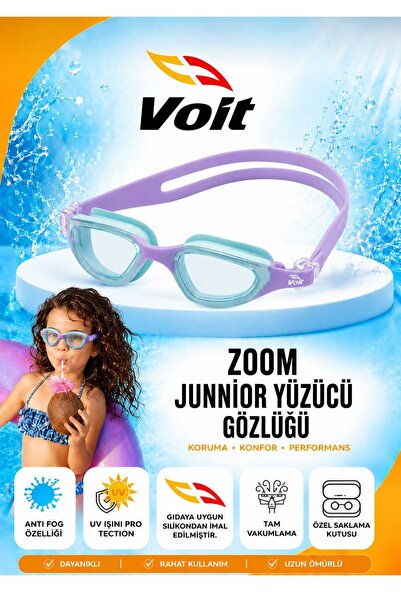 Voit ZOOM Çocuk Yüzücü Gözlüğü Anti-Fog Vakumlu UV Korumalı Havuz Deniz Gözlü...