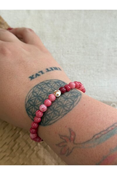 Sfenks. Handmade Natural Stone Bracelet with Agate Stone and Tibetan Eye Detail