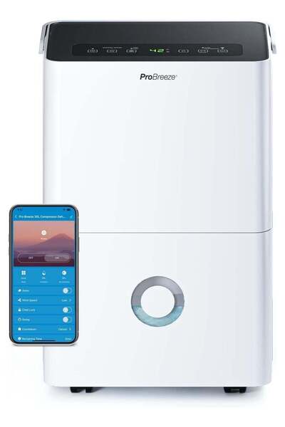 Pro Breeze 30L/Day Dehumidifier - Smart Compressor Dehumidifier with App, Wi-...