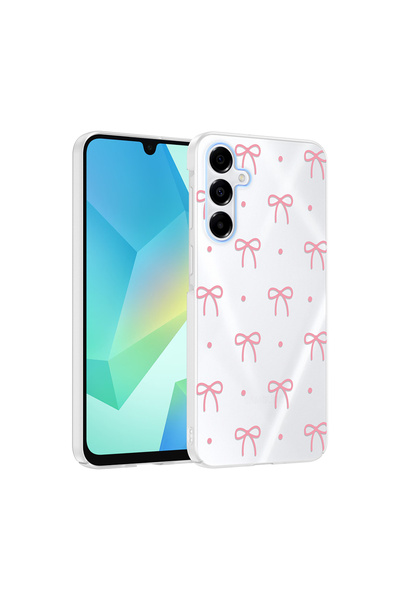Rivor Samsung Galaxy A17 Uyumlu Kılıf Kamera Çıkıntılı Fiyonk Desenli İnce Zarif Sert Kapak