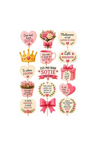 DecoParty Set de decor pentru tort – Tematică „Cea mai bună soție din lume”, ...