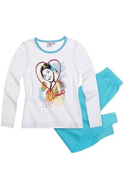 Disney Violetta Pijama albă 6-12 ani cu print mare și talie elastică 100% bumbac