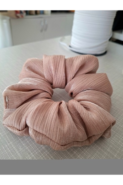 Mufincollection Elastic de păr din material textil de lungime medie, cu textu...